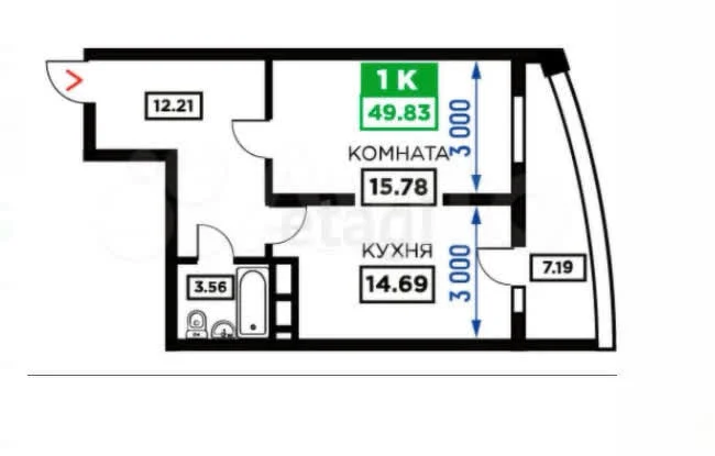 1-к квартира, 46.2м² (Воронежская улица, 47дк1) - миниатюра 21