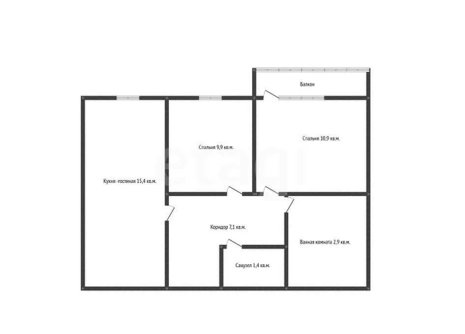 2-к квартира, 48.7м² (Домбайская улица, 55к6) - миниатюра 2
