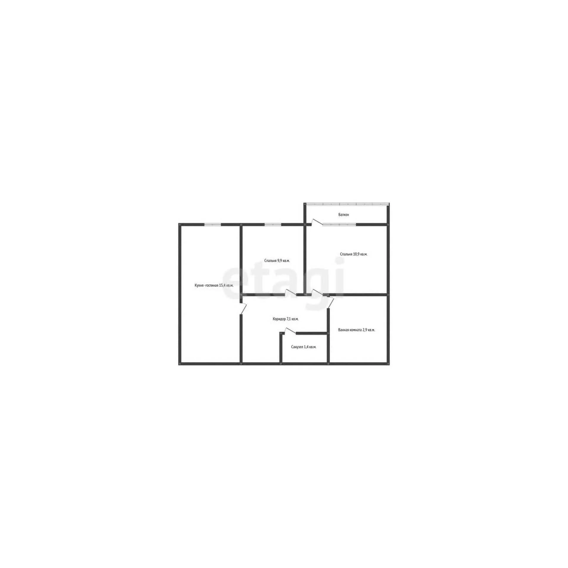 2-к квартира, 48.7м² (Домбайская улица, 55к6) - миниатюра 27