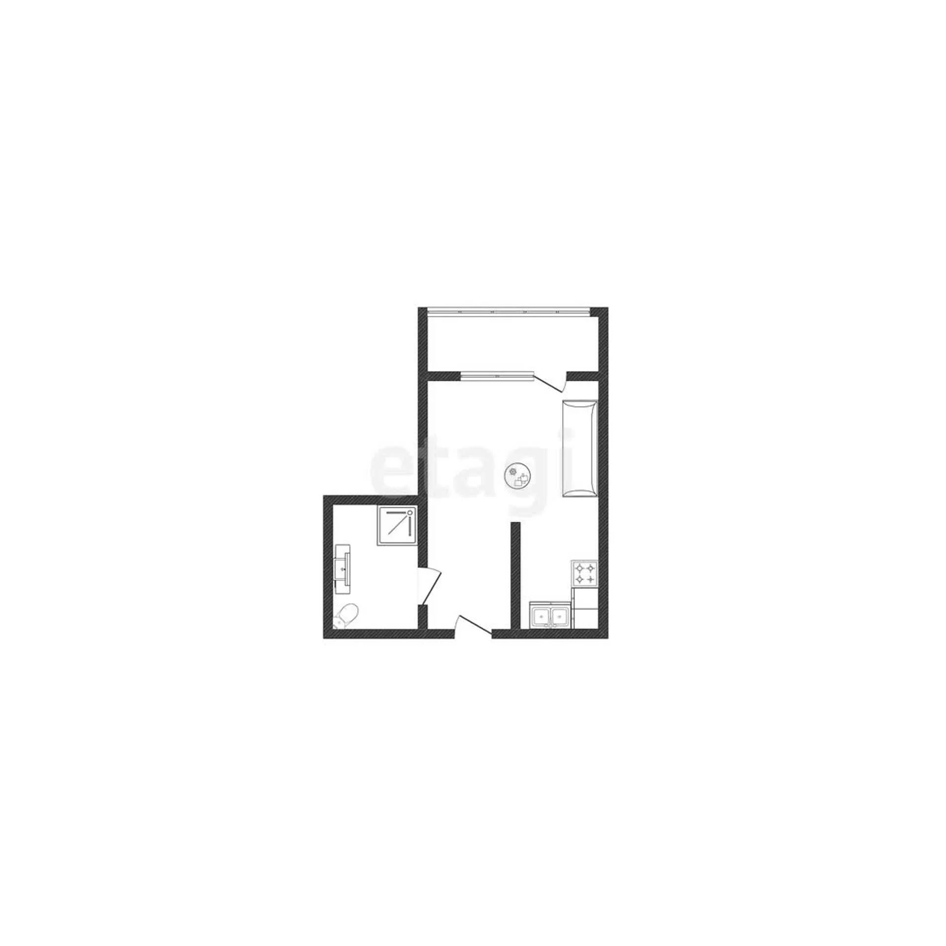 Студия, 21.7м² (улица Кирилла Россинского, 3/1) - миниатюра 10