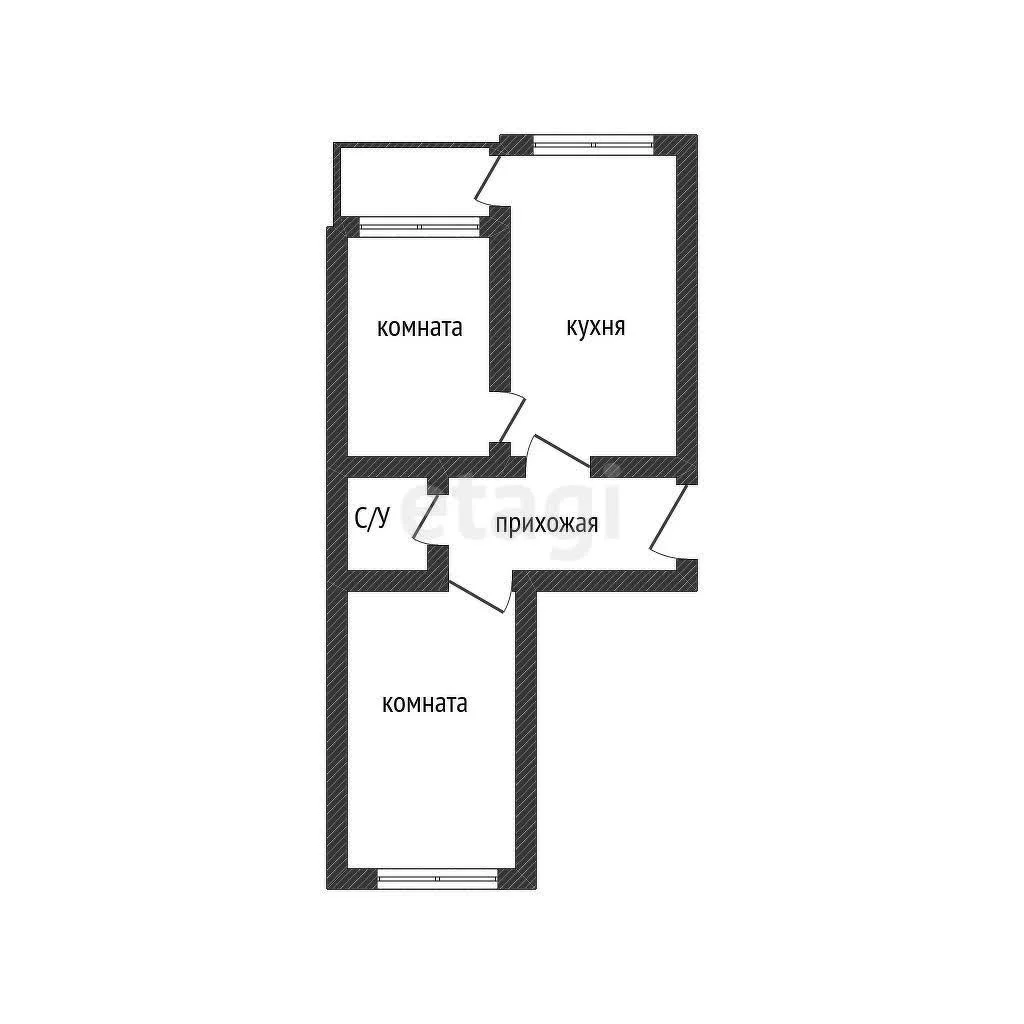 2-к квартира, 60.4м² (улица имени Мусоргского М.П., 26к2) - миниатюра 11