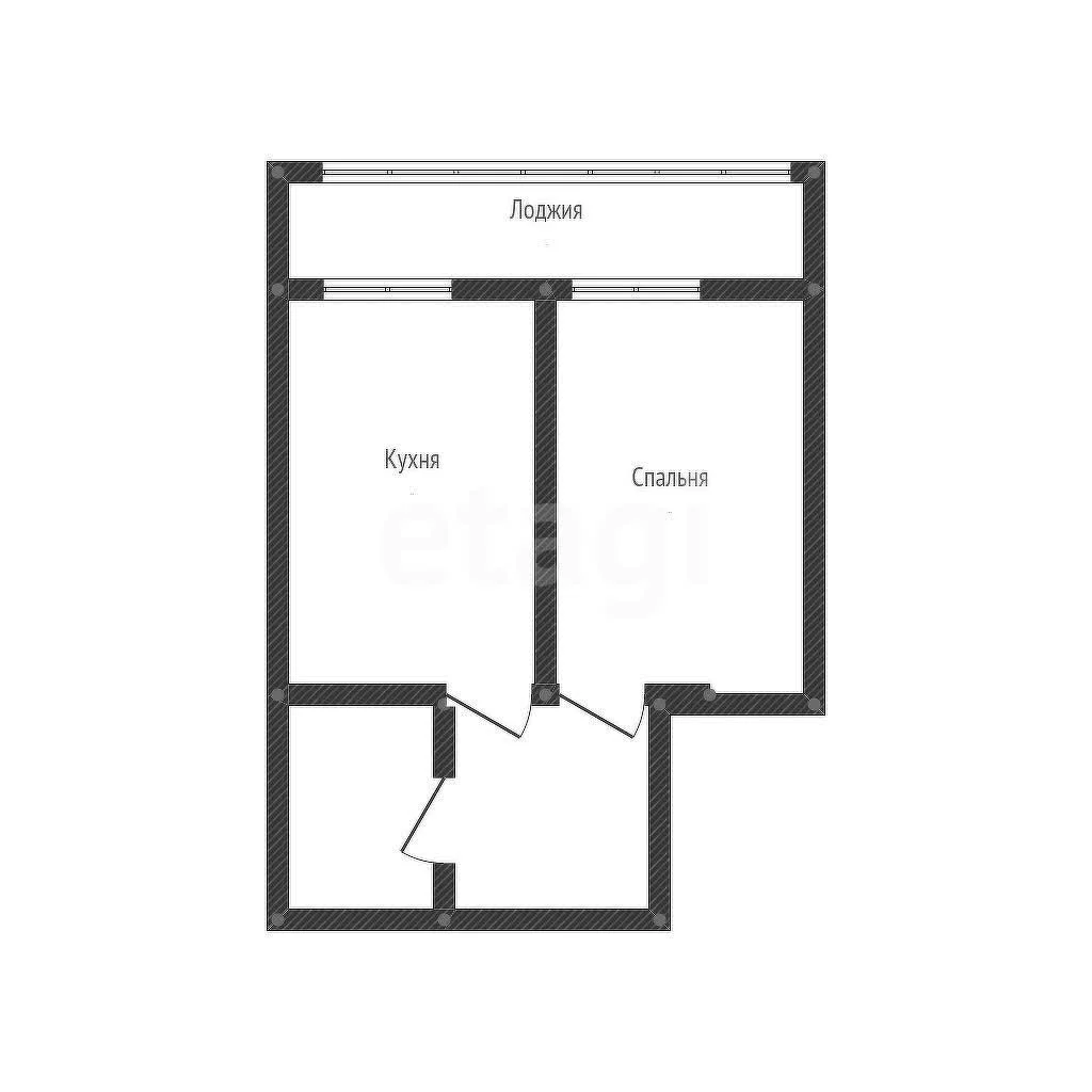 1-к квартира, 45м² (улица Свободы, 23) - миниатюра 2
