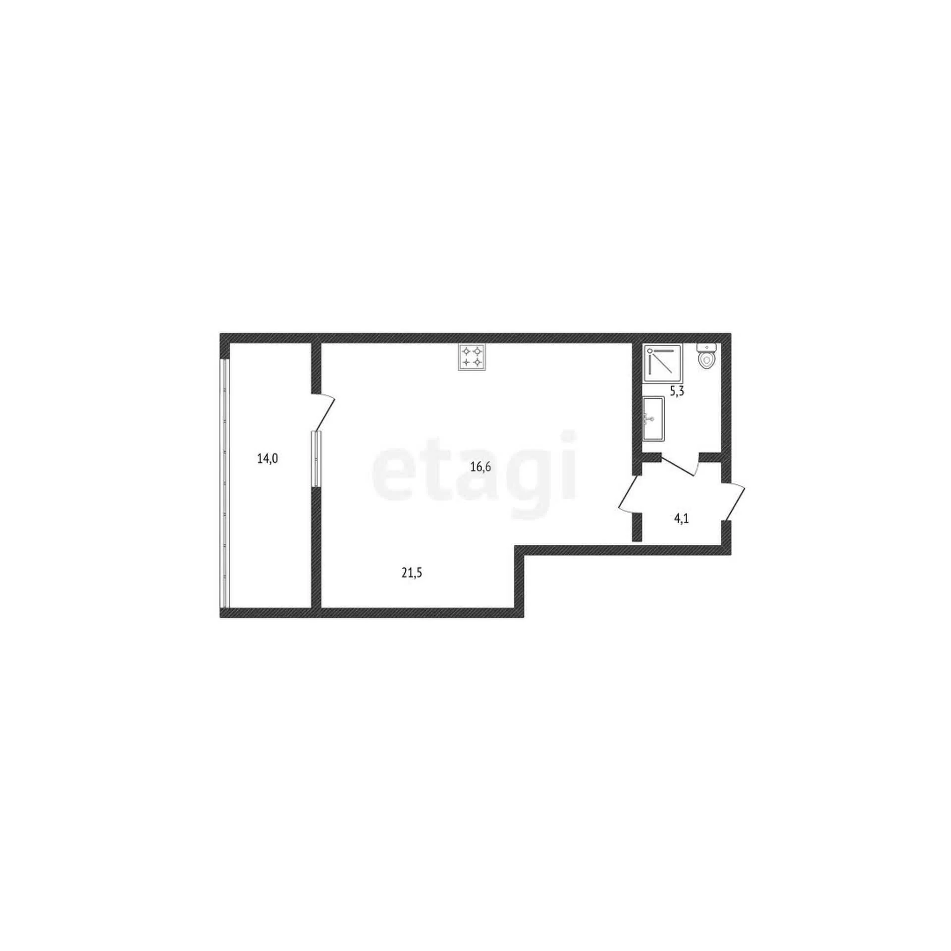 1-к квартира, 48.5м² (улица Чкалова, 8) - миниатюра 30