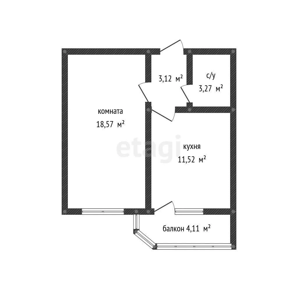 1-к квартира, 36.3м² (улица имени Героя Советского Союза Николая Воробьёва, 11) - миниатюра 21