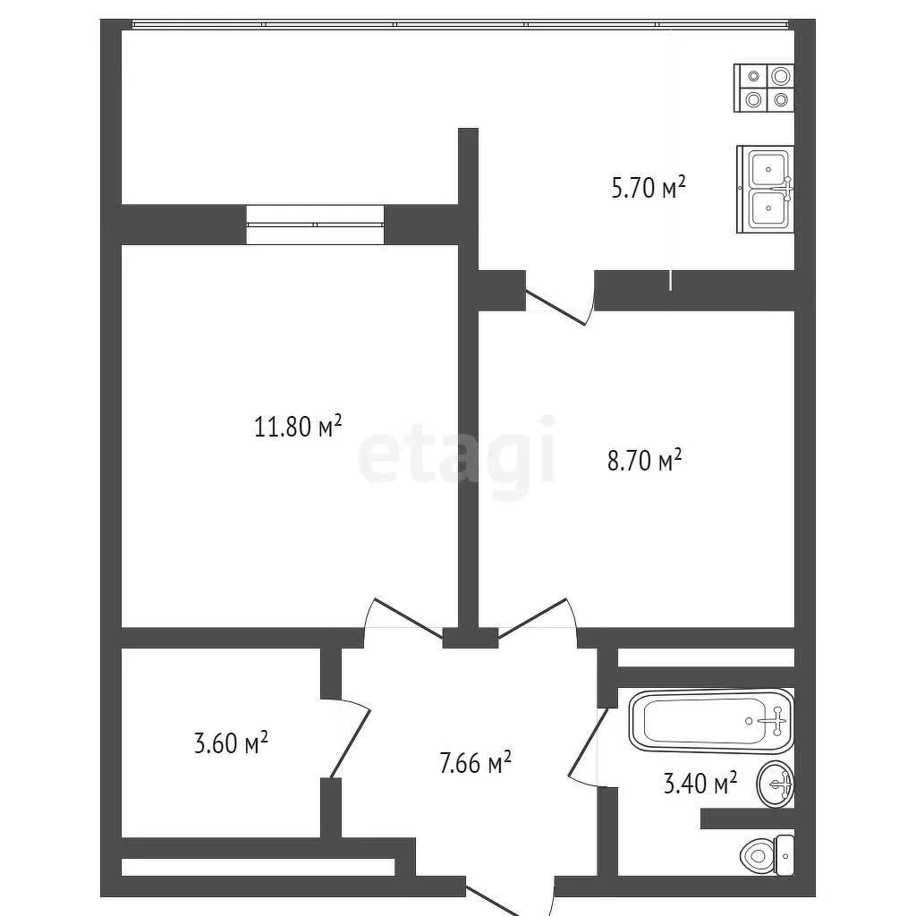 2-к квартира, 48м² (Гаражная улица, 87к1) - миниатюра 16