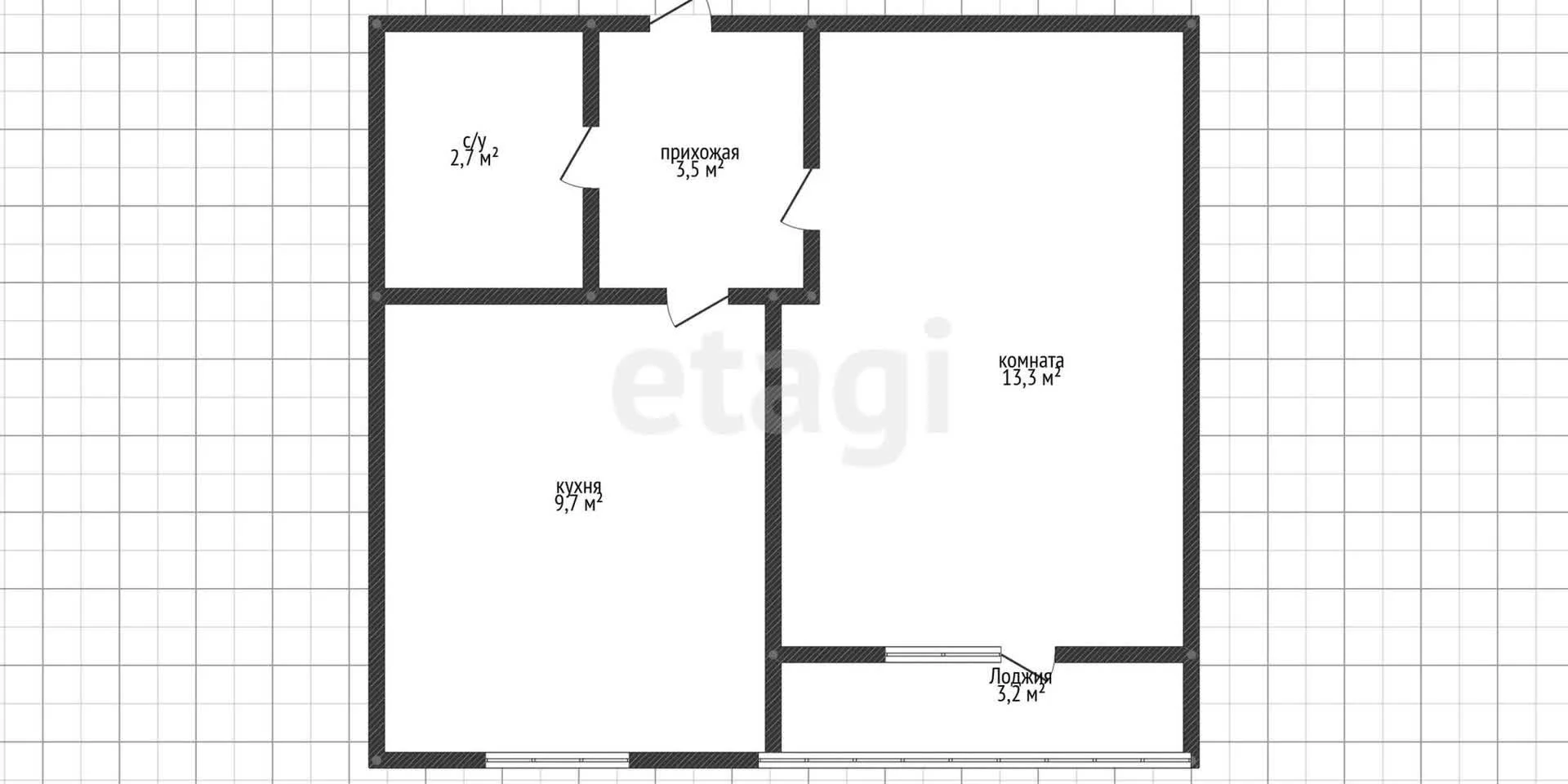 1-к квартира, 32м² (улица Западный Обход, 45) - миниатюра 9