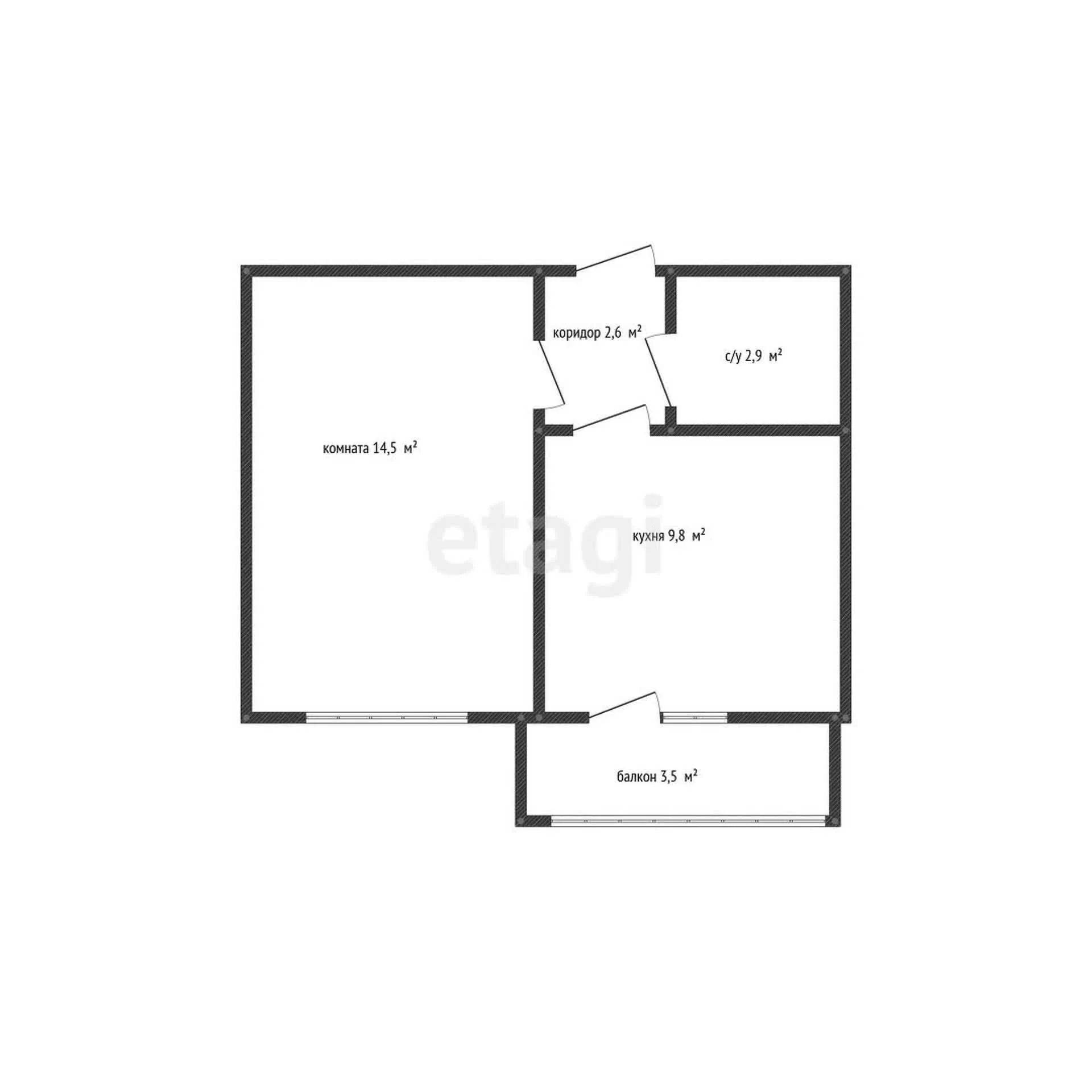 1-к квартира, 32м² (улица Западный Обход, 45) - миниатюра 9