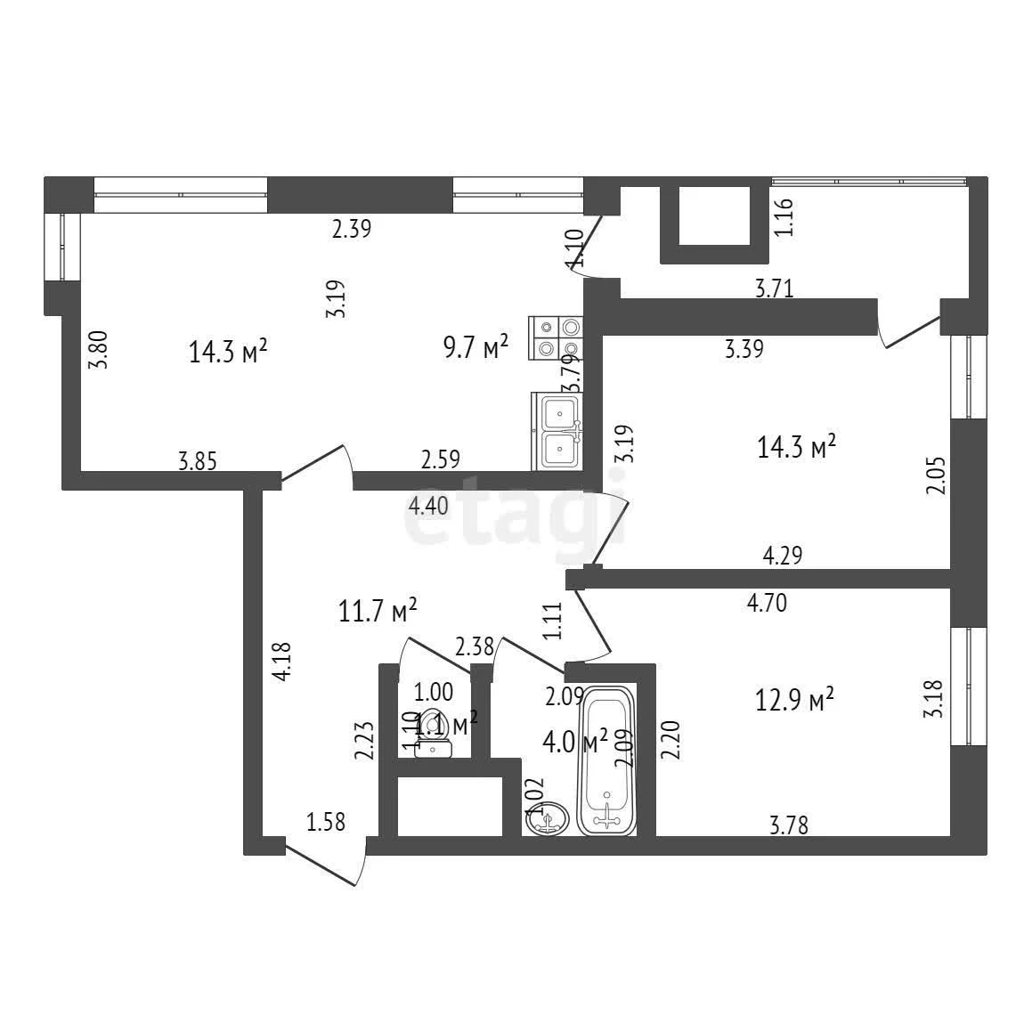 2-к квартира, 68м² (Ореховая улица, 159/1) - миниатюра 27