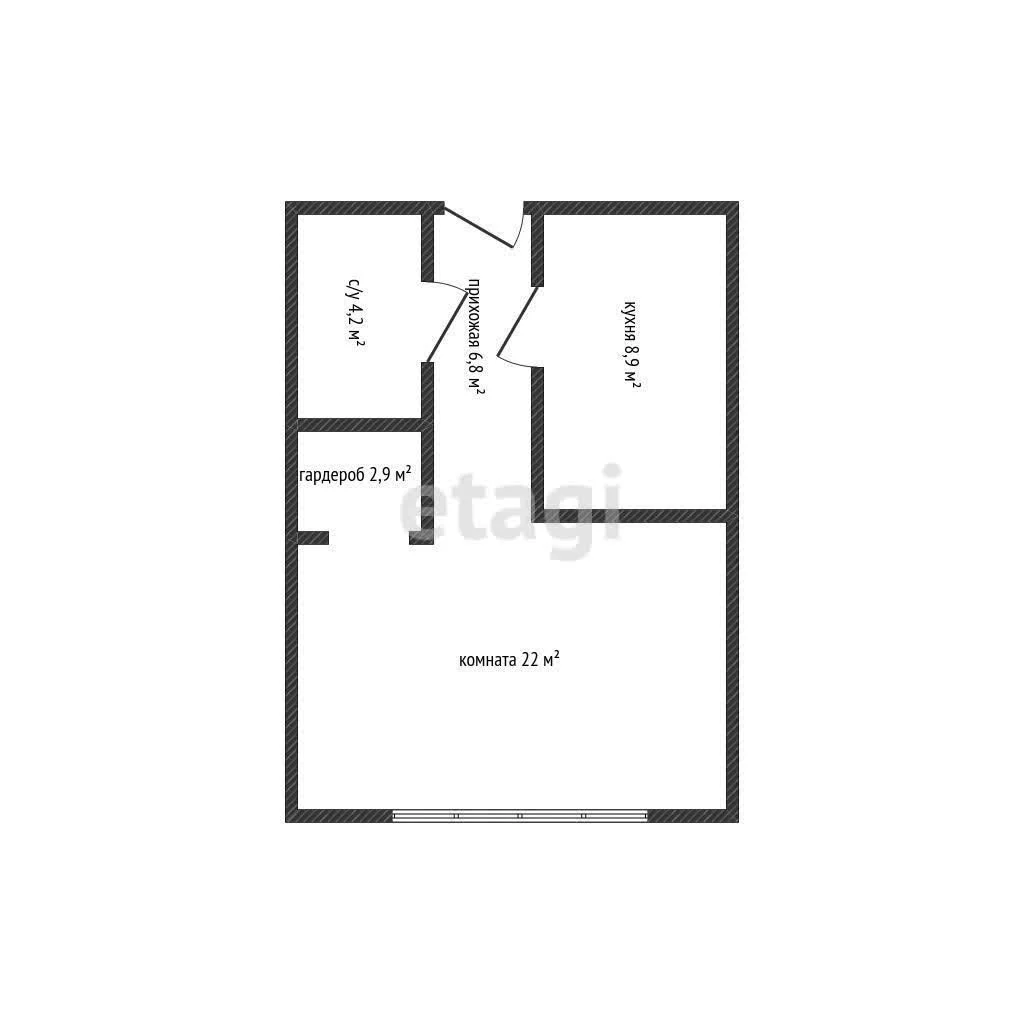 1-к квартира, 40м² (улица Дежнёва, 29/3) - миниатюра 9