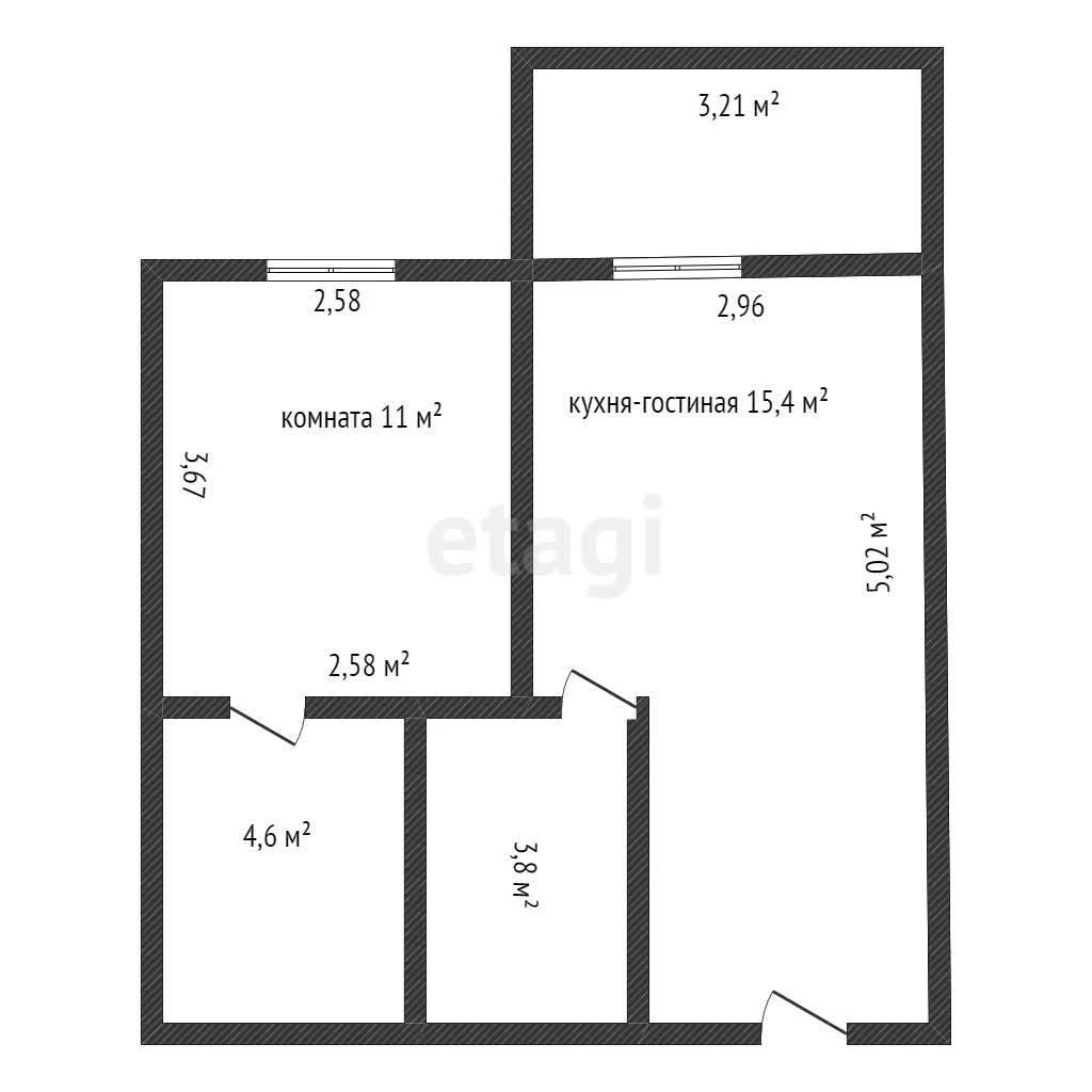 1-к квартира, 34.8м² (улица имени Героя Ростовского, 8к6) - миниатюра 8
