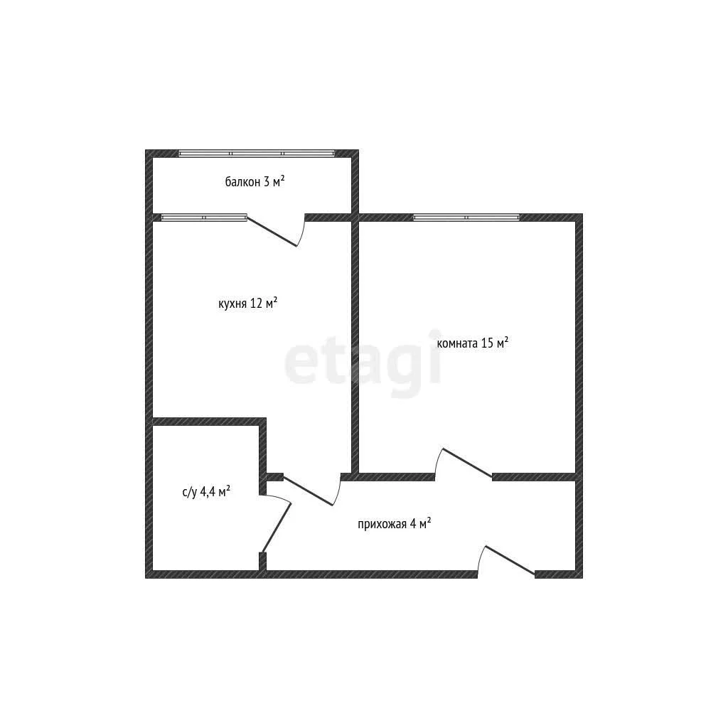 1-к квартира, 38.4м² (улица Западный Обход, 38/1к2) - миниатюра 9