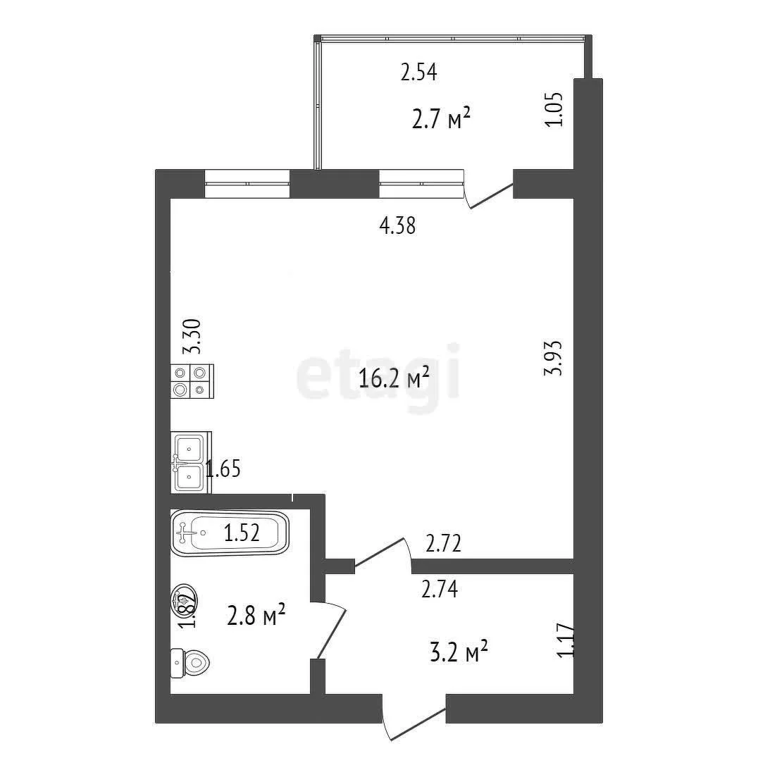 Студия, 22.6м² (улица Западный Обход, 39/2с1) - миниатюра 14