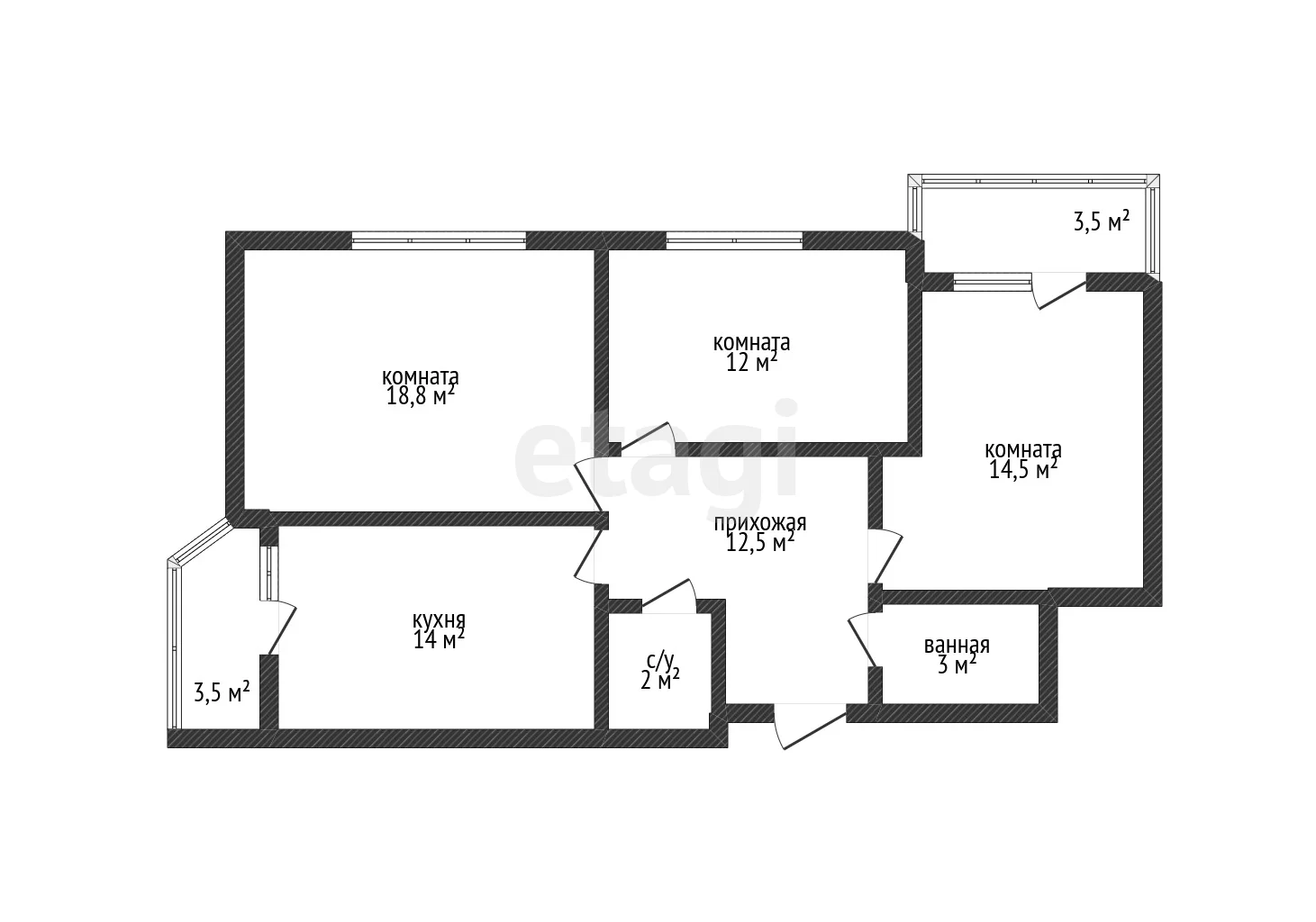 3-к квартира, 77.4м² (улица им. Героя Сарабеева В.И., 3) - миниатюра 31
