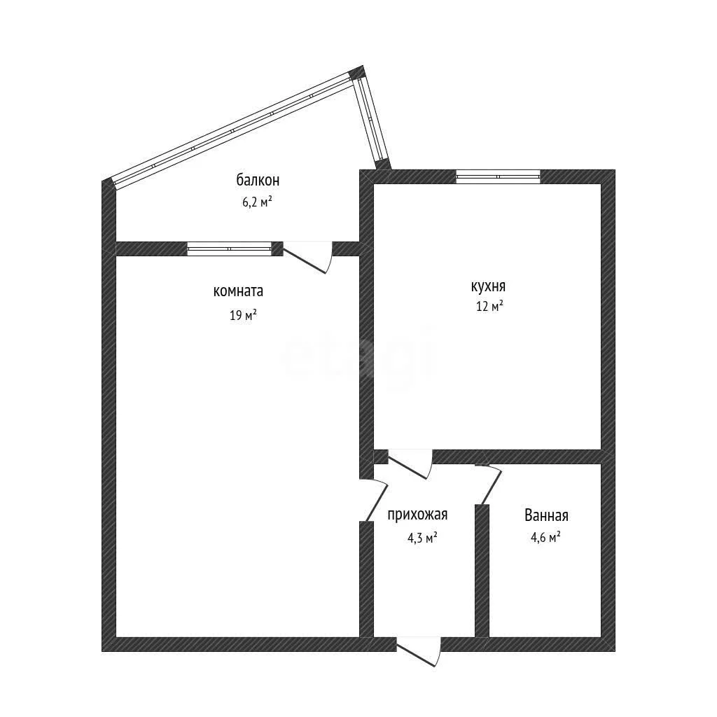 1-к квартира, 40.4м² (Ленинский переулок, 20/1к10) - миниатюра 10