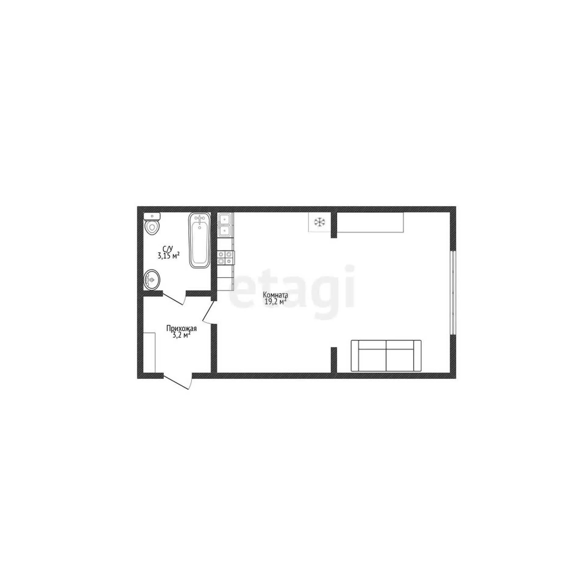 Студия, 28.7м² (улица имени С.В. Рахманинова, 13) - миниатюра 22