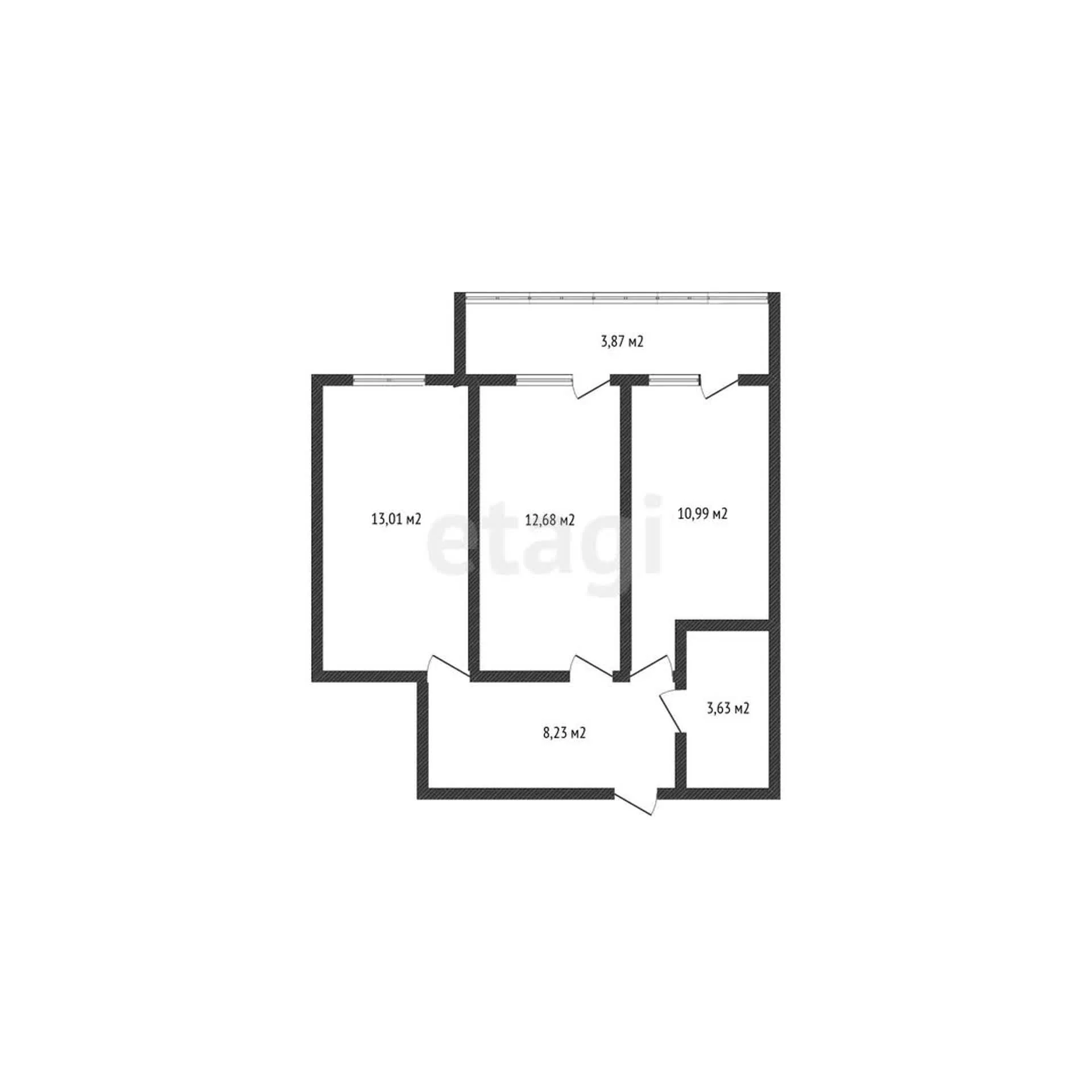 2-к квартира, 50.41м² (улица Краеведа Соловьёва, 6) - миниатюра 9