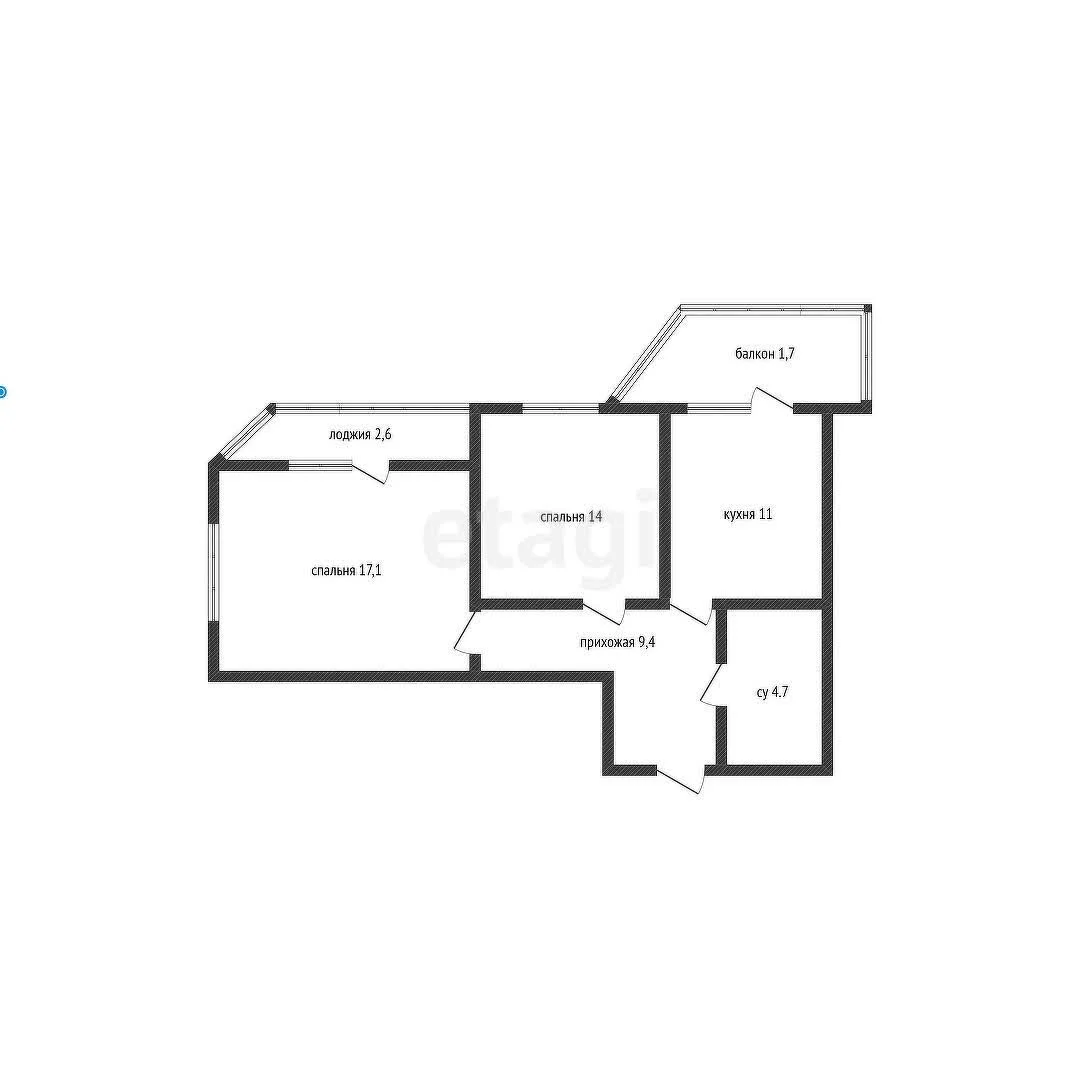 2-к квартира, 58.9м² (Кожевенная улица, 22) - миниатюра 10