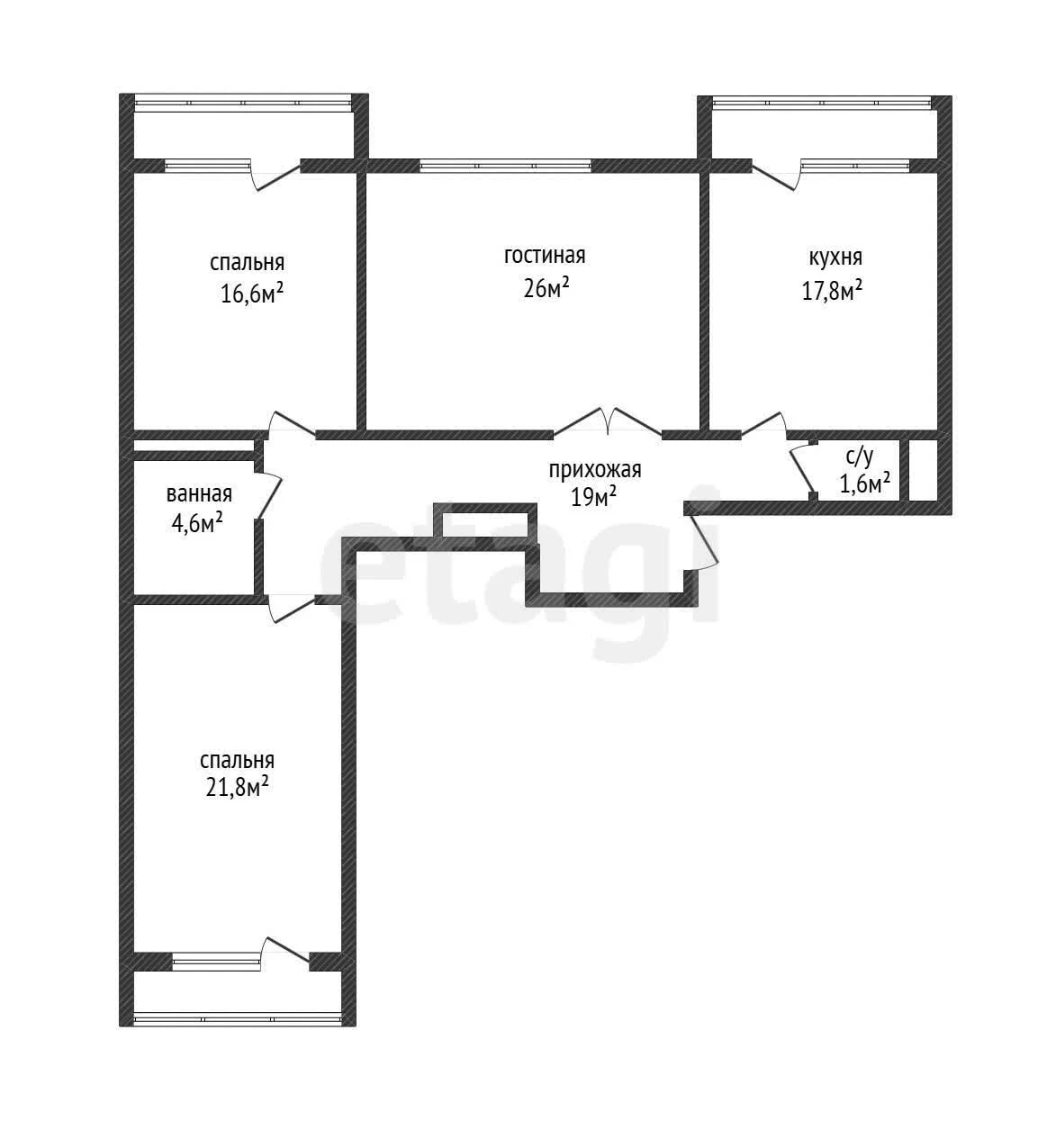 3-к квартира, 112.8м² (улица Будённого, 129) - миниатюра 26