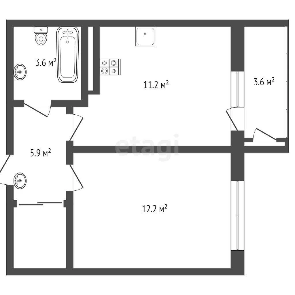 1-к квартира, 32.9м² (Новороссийская улица, 102и) - миниатюра 15