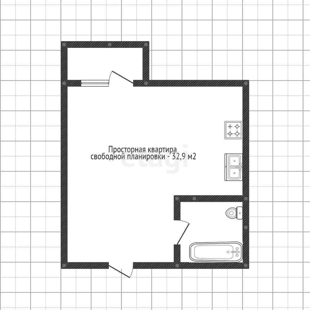 Студия, 32.9м² (Бжегокайская улица, 90/5к1) - миниатюра 15