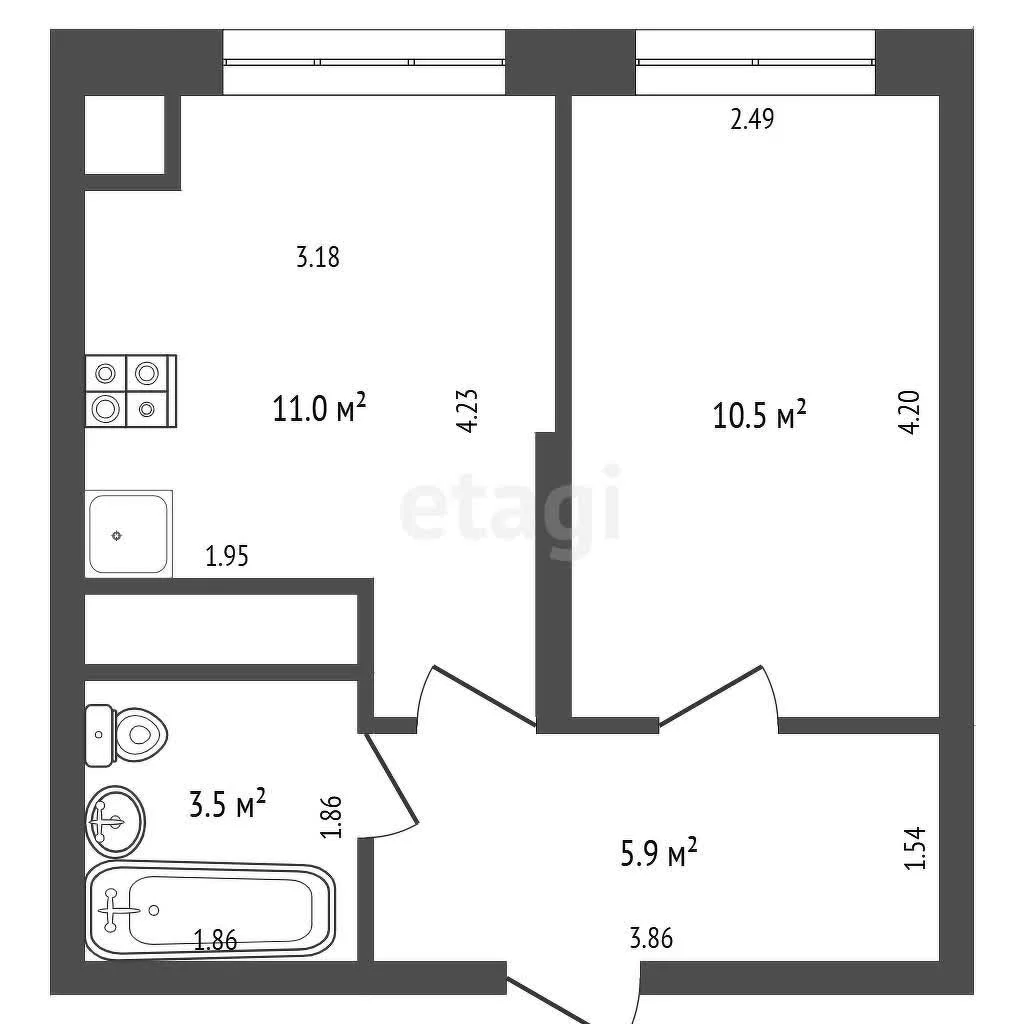 1-к квартира, 30.3м² (Береговая улица, 1к4) - миниатюра 40