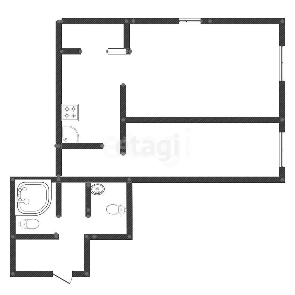 2-к квартира, 55.8м² (улица Автолюбителей, 1дк2)
