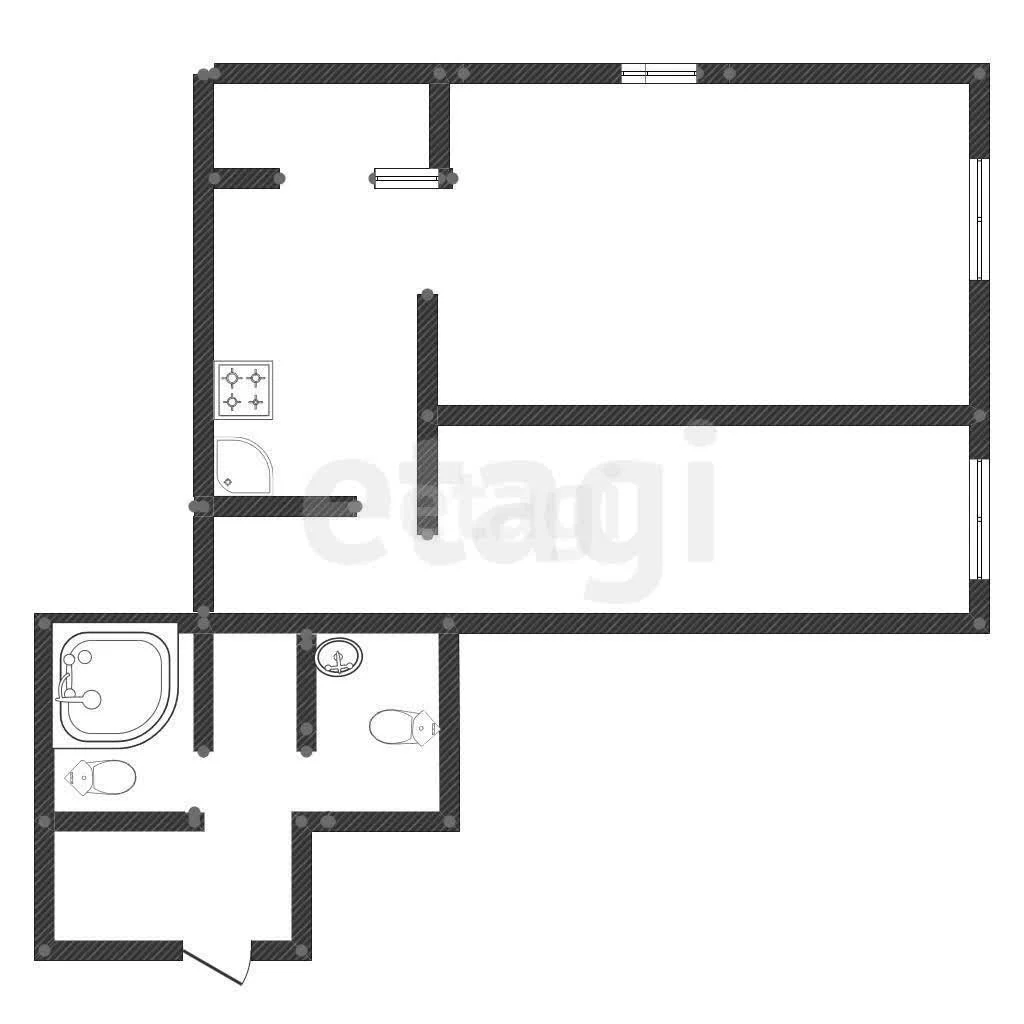 2-к квартира, 55.8м² (улица Автолюбителей, 1дк2) - миниатюра 11