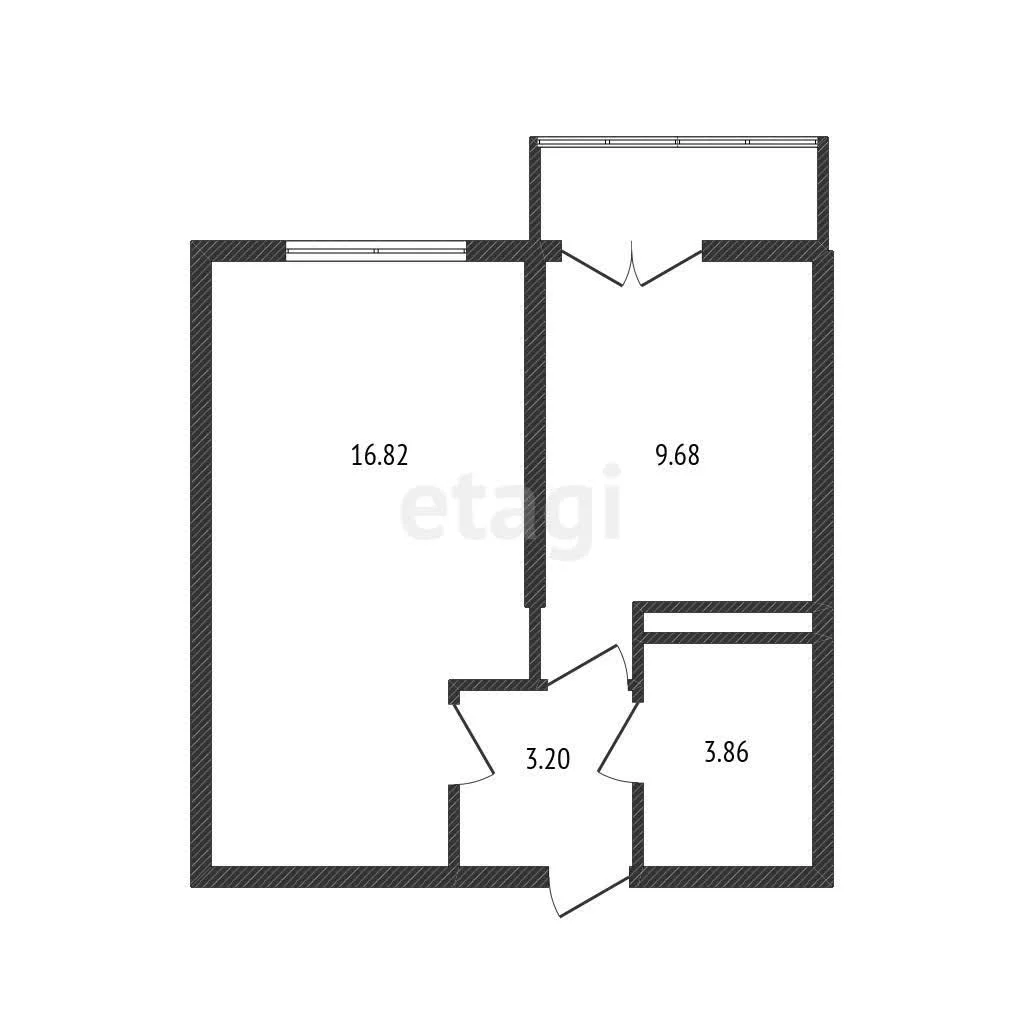 1-к квартира, 33.56м² (Российская улица, 257/7лит1) - миниатюра 6