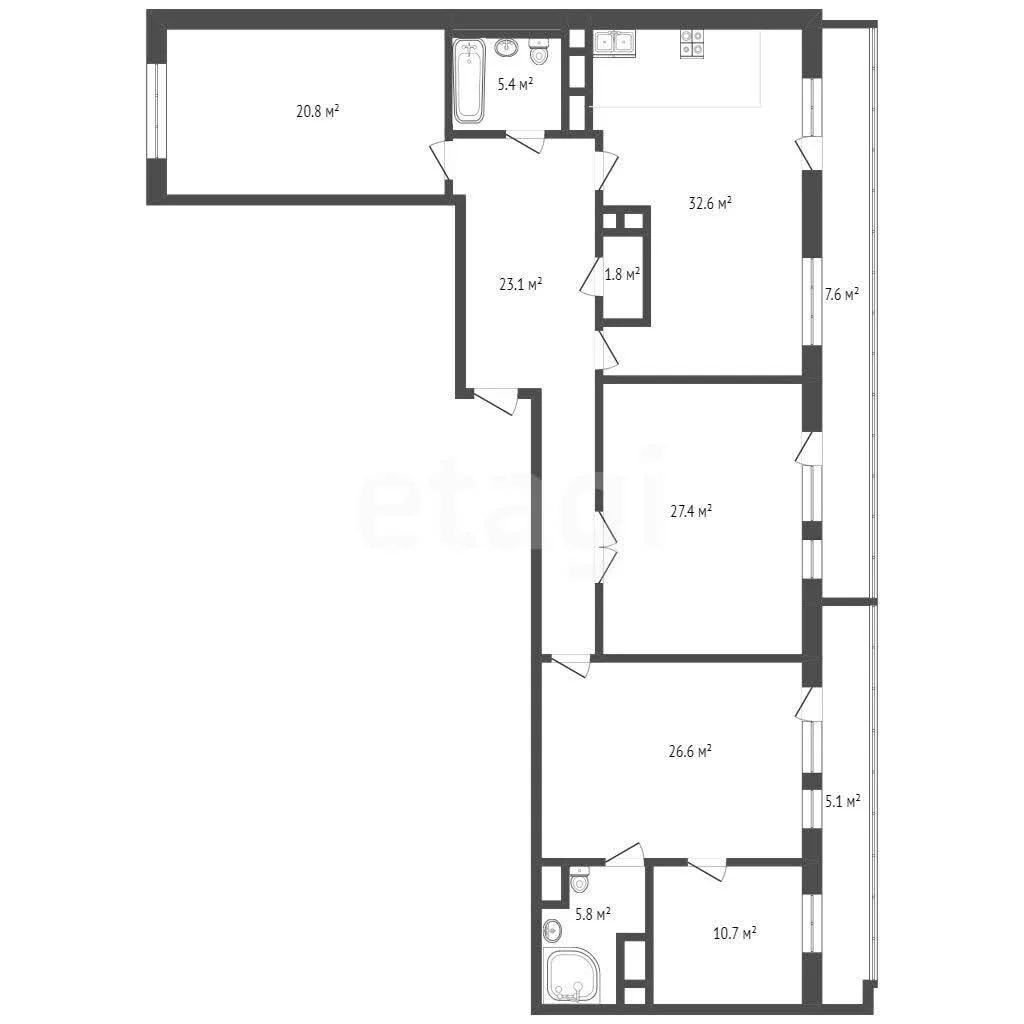 3-к квартира, 155.1м² (улица Будённого, 129) - миниатюра 2