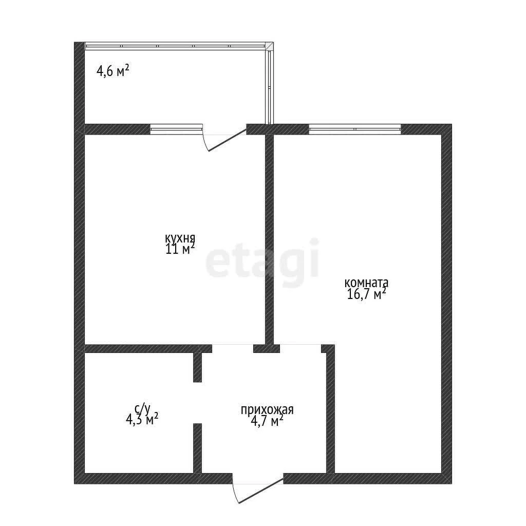 1-к квартира, 36.8м² (Конгрессная улица, 41) - миниатюра 7