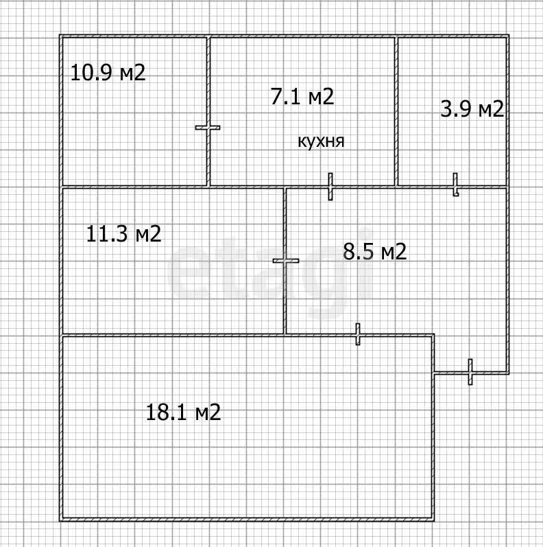 3-к квартира, 59.8м² (Клиническая улица, 14) - миниатюра 22