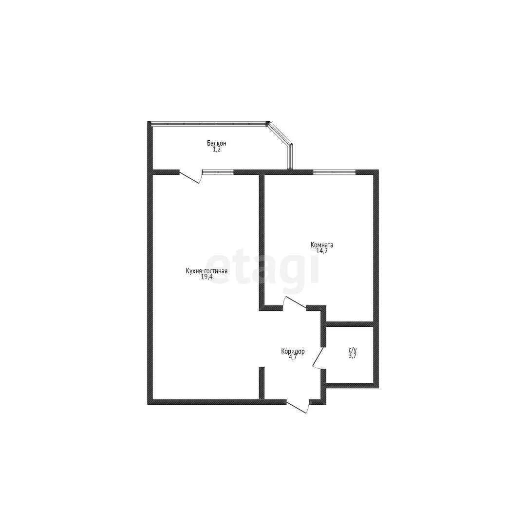 1-к квартира, 41.5м² (5-я Дорожная улица, 68к2) - миниатюра 13