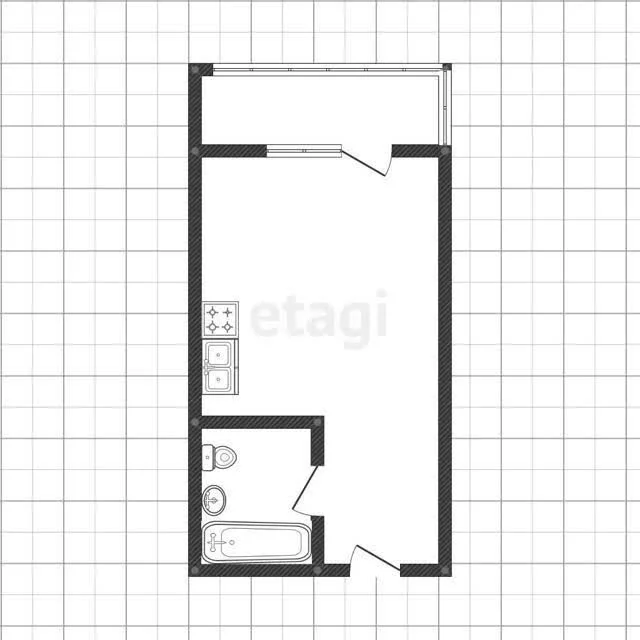 Студия, 26.1м² (улица Заводовского, 23) - миниатюра 13