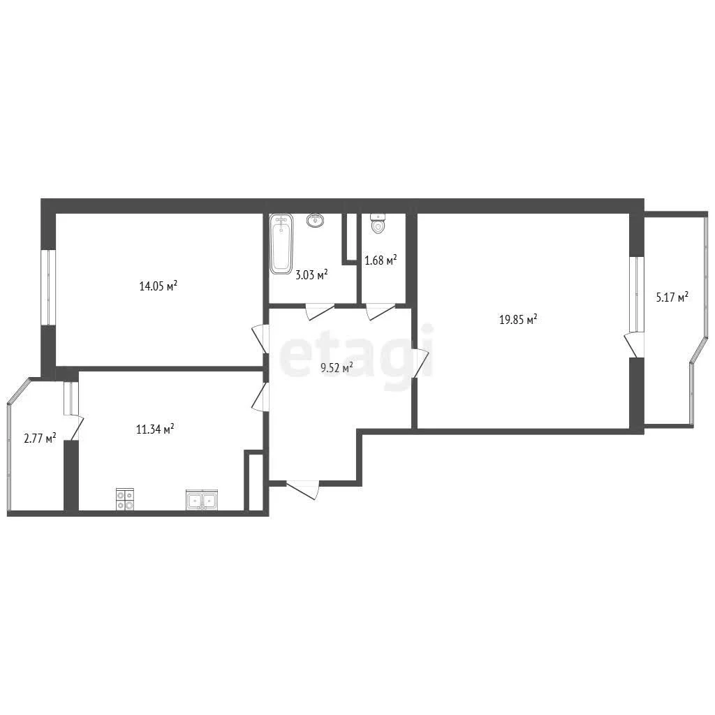2-к квартира, 72м² (Боспорская улица, 8) - миниатюра 10