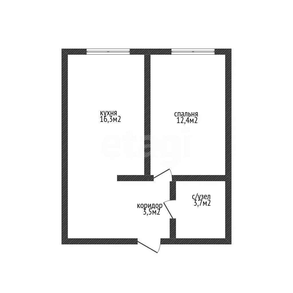 1-к квартира, 35.9м² (улица Ивана Беличенко, ) - изображение 1