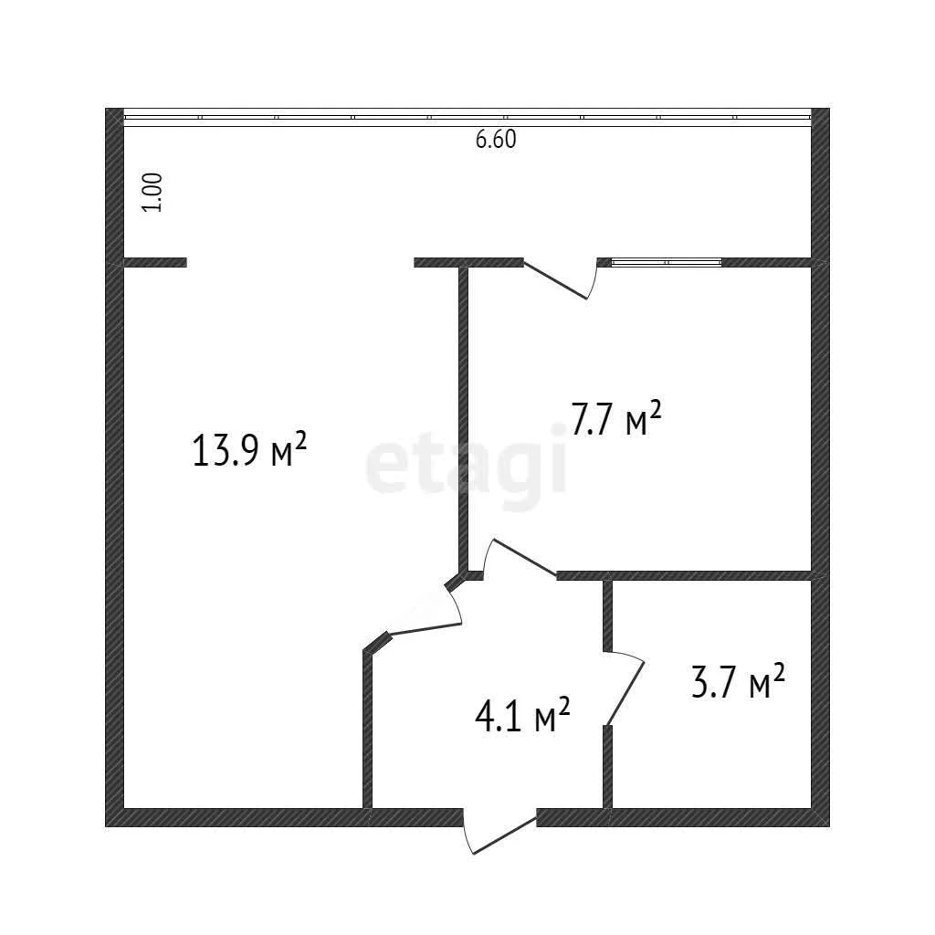 1-к квартира, 29.4м² (Восточно-Кругликовская улица, 30/1) - миниатюра 24