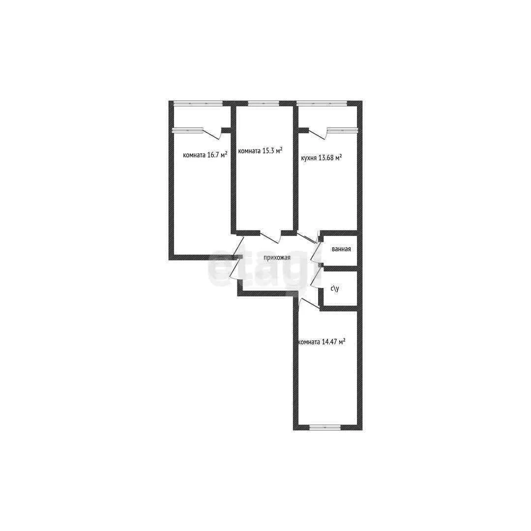 3-к квартира, 83м² (улица Снесарева, 17/1к1) - миниатюра 20