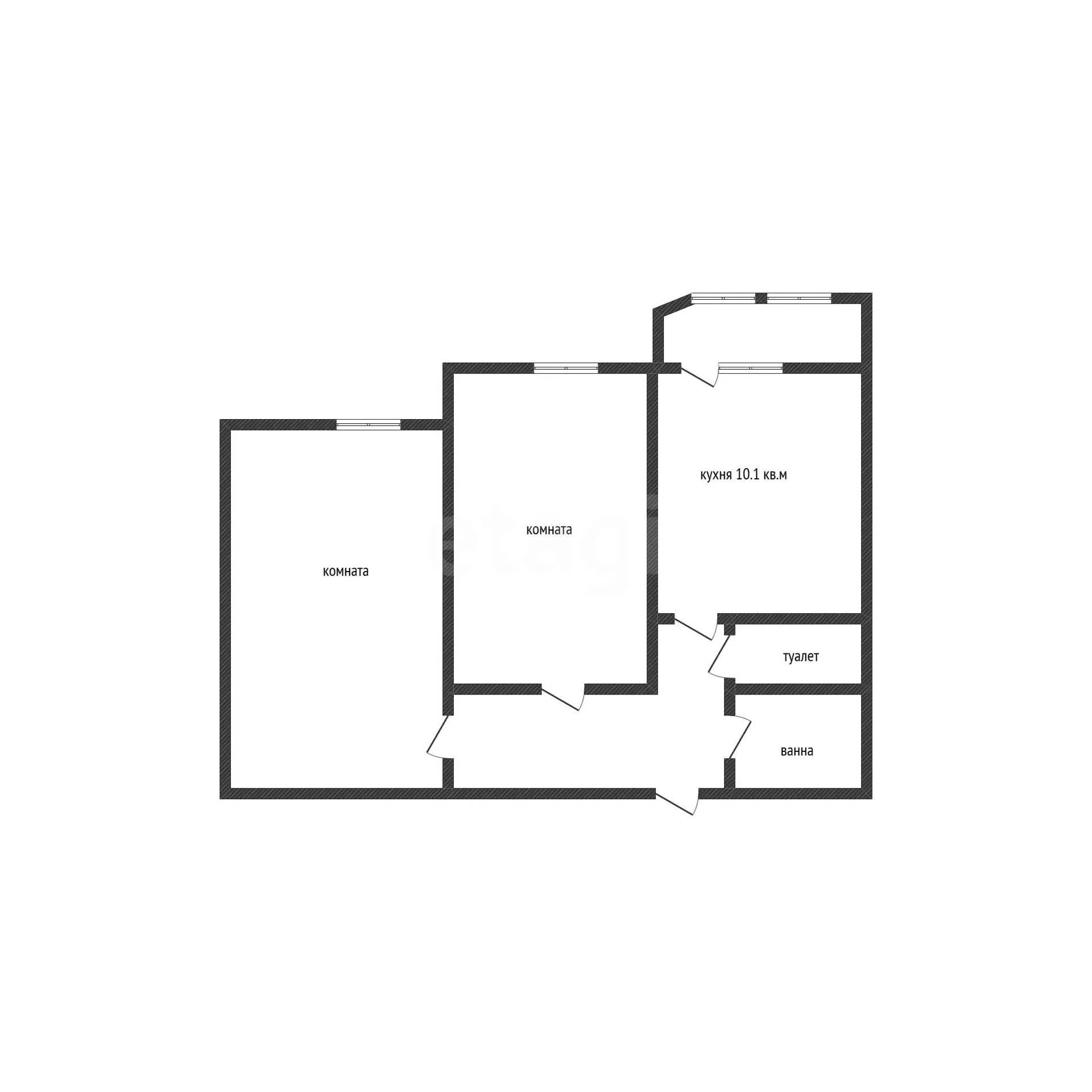 2-к квартира, 52.8м² (улица им. Артюшкова В.Д., 15) - миниатюра 13