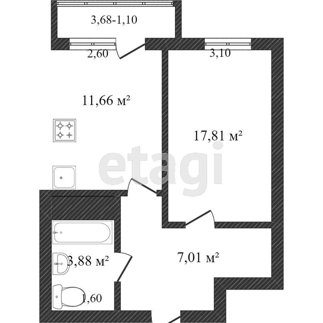 1-к квартира, 31.6м² (Тепличная улица, 62/1к1) - миниатюра 19