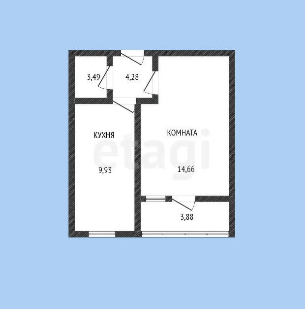 1-к квартира, 32м² (Воронежская улица, 47д) - миниатюра 22