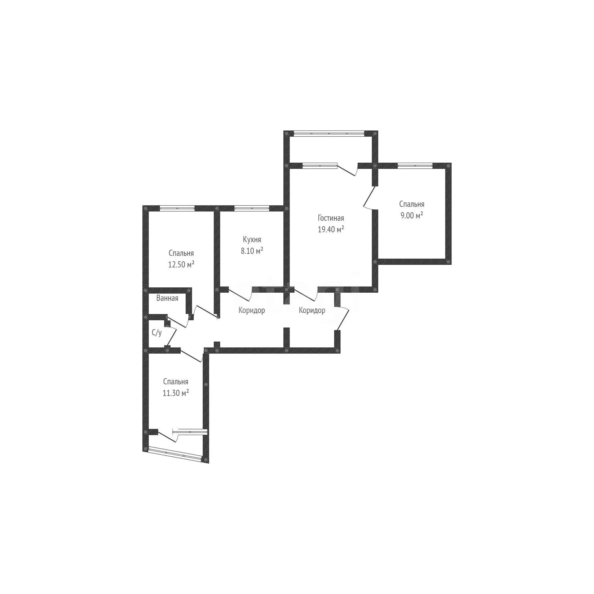 4-к+ квартира, 77.2м² (улица имени 40-летия Победы, 37/2) - миниатюра 2