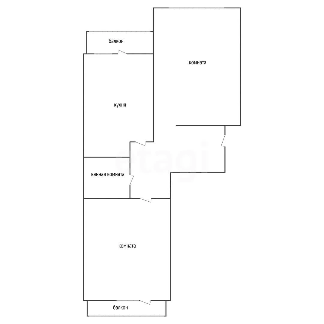 2-к квартира, 62м² (Болгарская улица, 12/4)