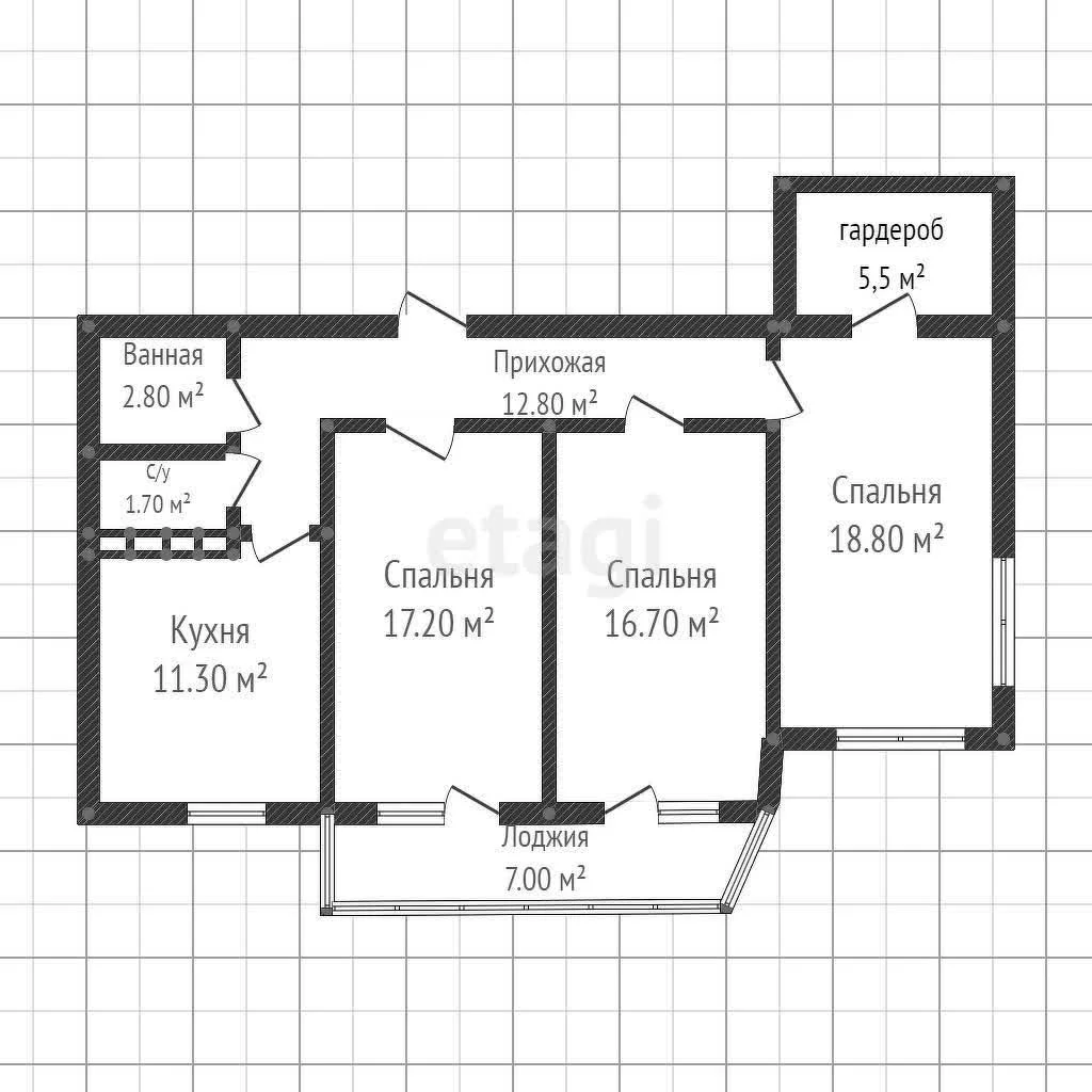 3-к квартира, 86.8м² (улица имени Валерия Гассия, 4/7к2) - миниатюра 31