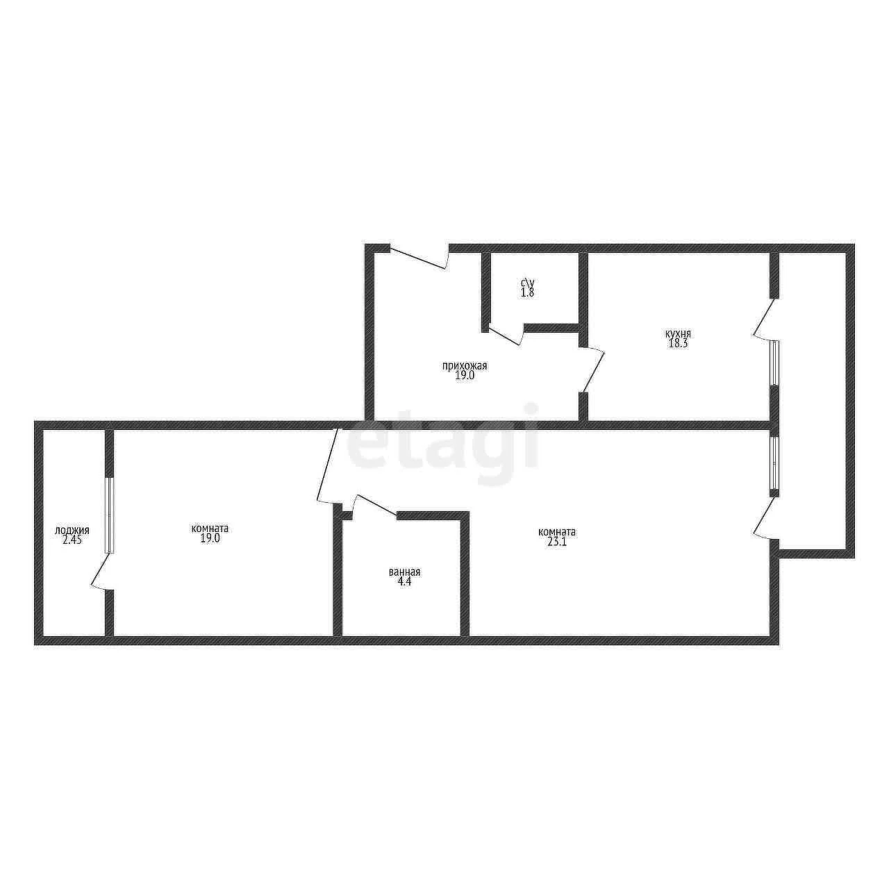 2-к квартира, 83м² (улица Будённого, 129) - миниатюра 8