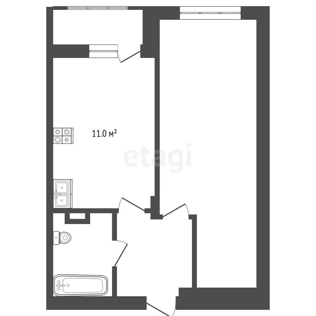 1-к квартира, 43м² (Степная улица, 1/1) - миниатюра 9