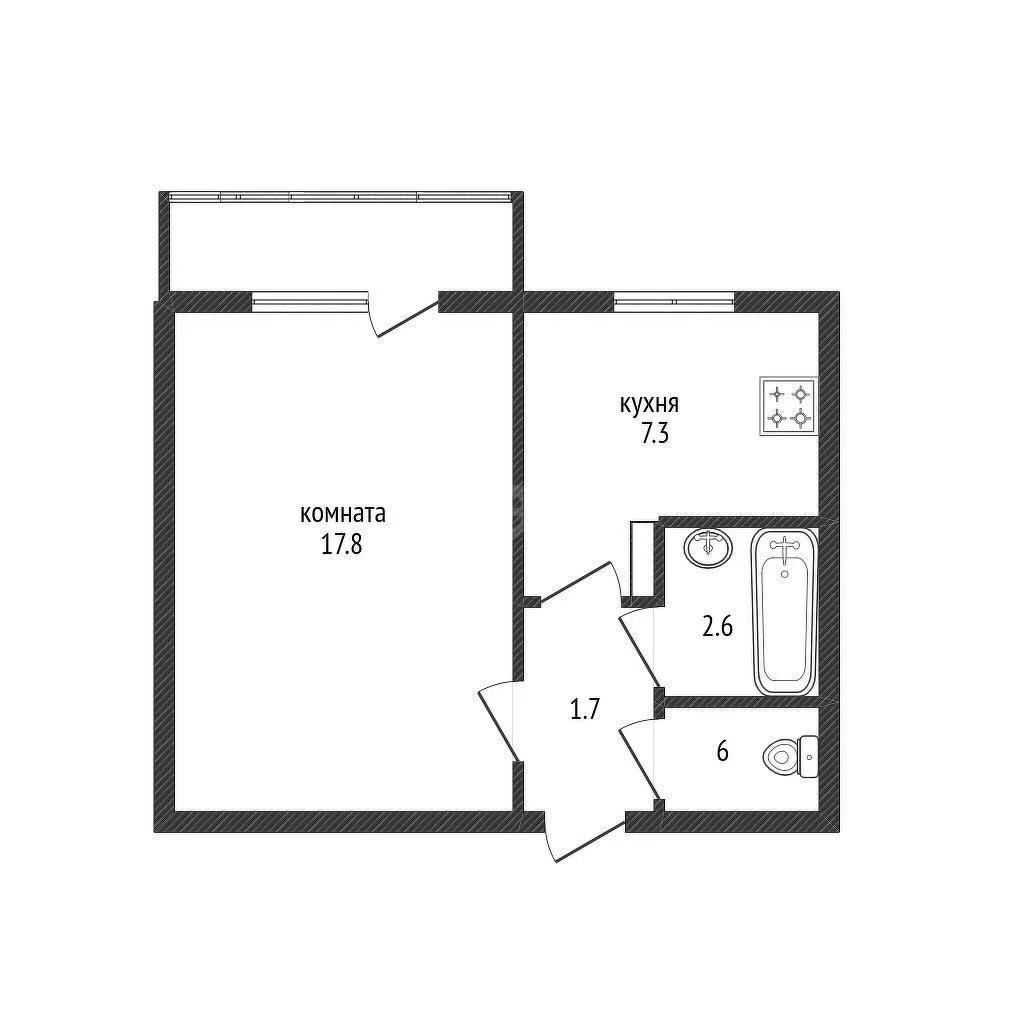 1-к квартира, 33.5м² (Уральская улица, 178) - миниатюра 11