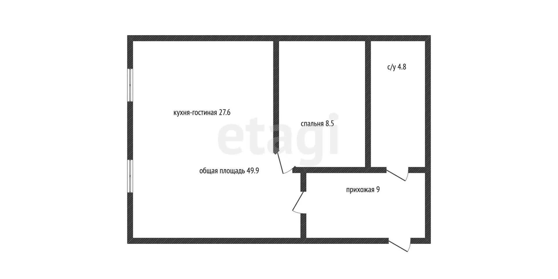 1-к квартира, 49.9м² (улица 1 Мая, 298) - миниатюра 11
