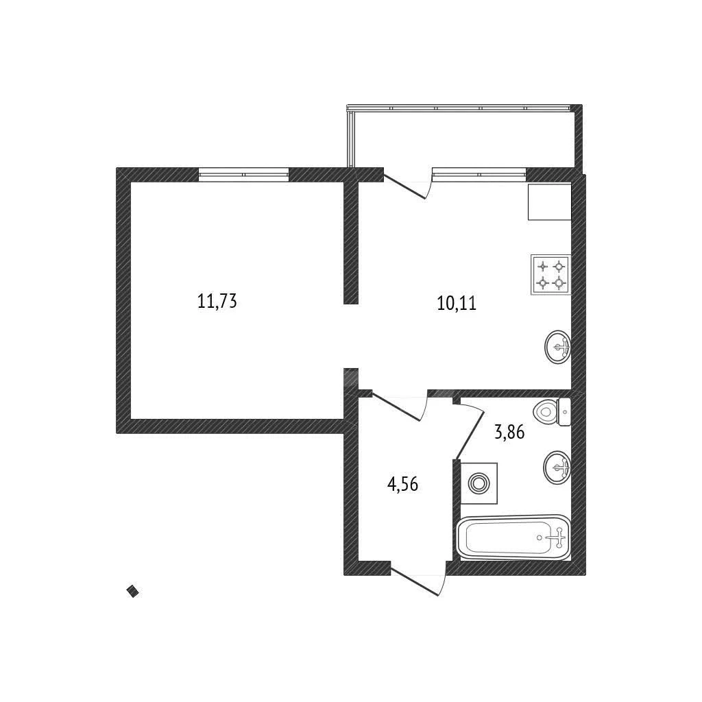 1-к квартира, 30м² (улица имени 75-летия Победы, 26к1) - миниатюра 15