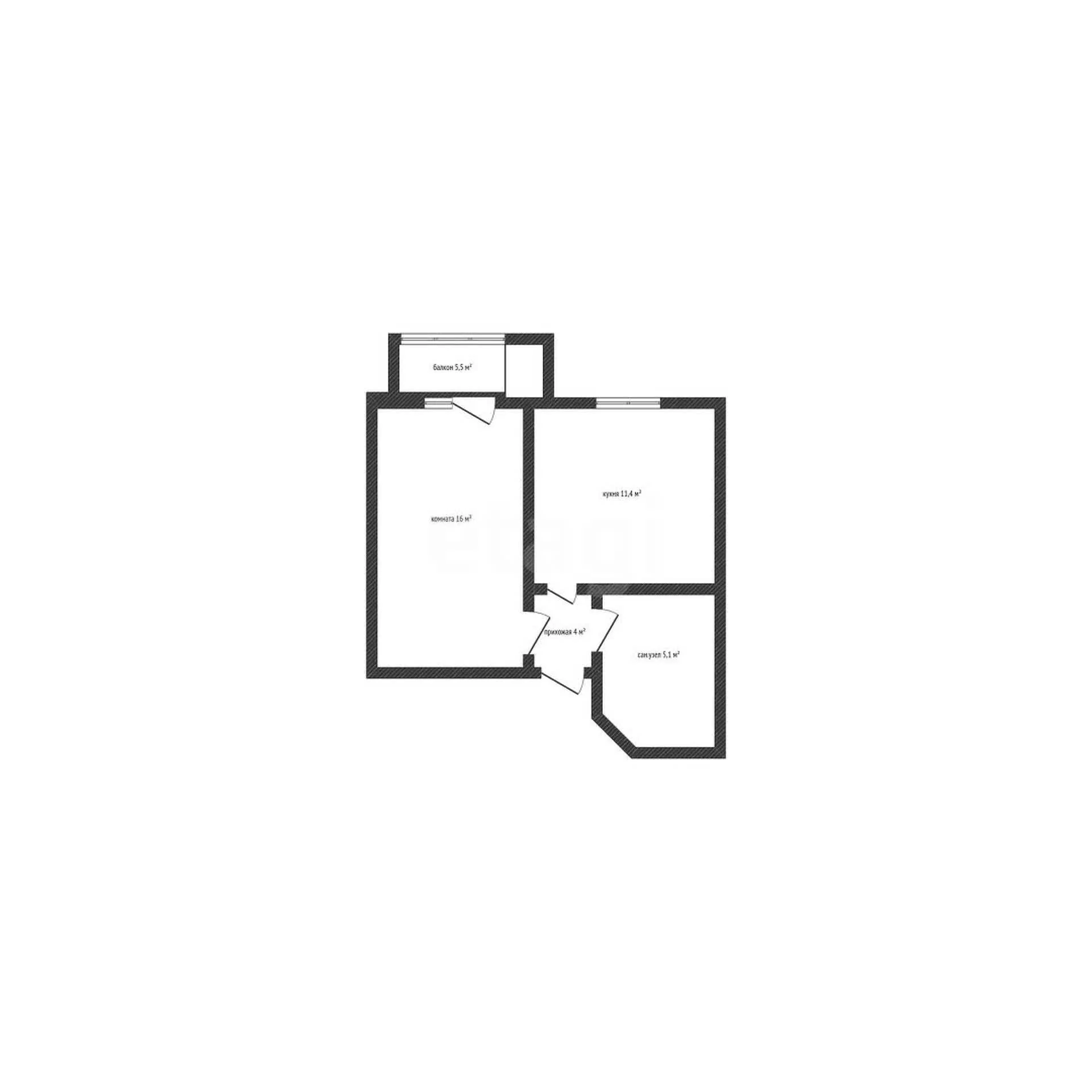 1-к квартира, 34.5м² (улица имени Валерия Гассия, 6/1) - миниатюра 6