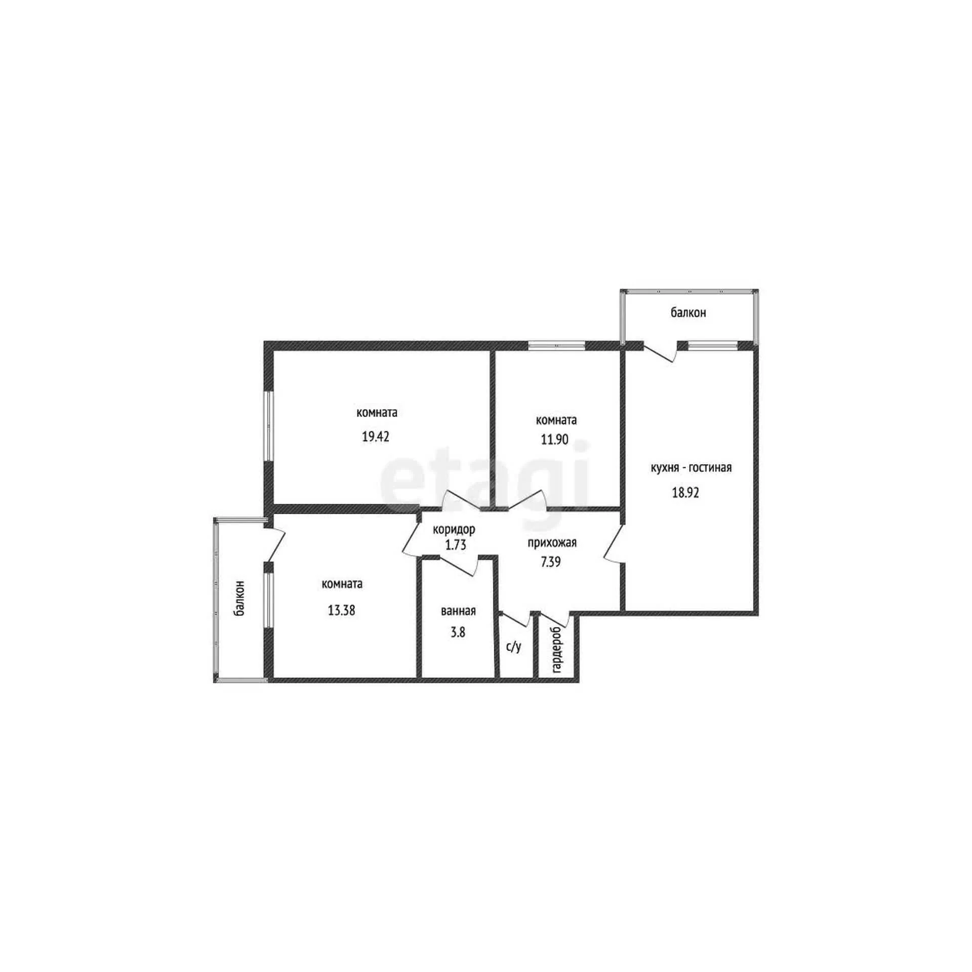 3-к квартира, 79.3м² (улица имени 40-летия Победы, 33/5) - миниатюра 50